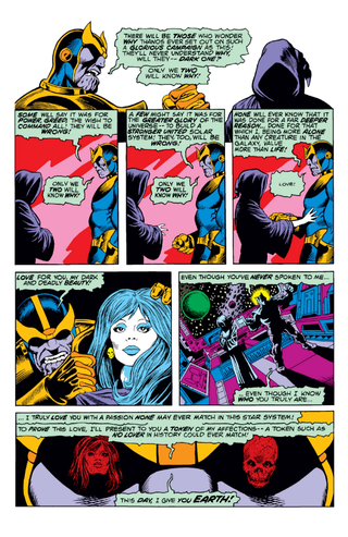 Thanos revealing Death’s true face.